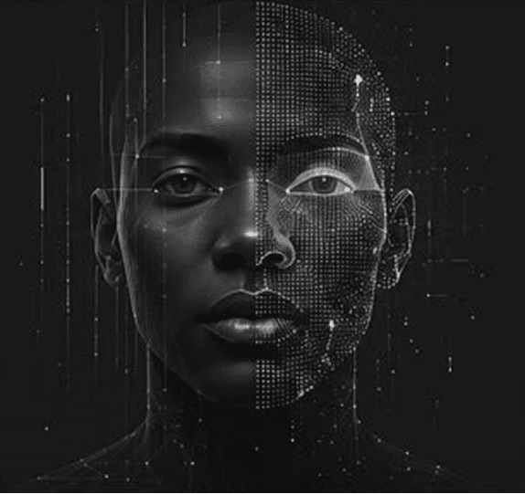AI facial mesh visualization